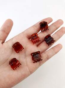 20个/包 女士1.5厘米纯色塑料发爪夹，适合日常休闲佩戴，南瓜Y2K风格发夹，发卡，发饰，上学必备，大学假期必备发饰 - 彩色 - 查看 3