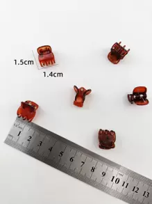 20个/包 女士1.5厘米纯色塑料发爪夹，适合日常休闲佩戴，南瓜Y2K风格发夹，发卡，发饰，上学必备，大学假期必备发饰 - 彩色 - 查看 4