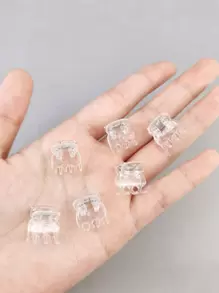 20pcs/Pack Women's Practical Solid Color Small Plastic Hair Claw Clips (1.5cm), Suitable For Daily Use Casual Hair Jaw Clip Hair Clamps Hair Clutch Hair Catcher Clip, School Stuff, College Fall Winter Hair Clip Hair Accessories For Women For Vacation Outfits Woman - Clear - View 3