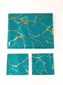 Metallic Marble Pattern Duvet Cover Set Without Filler - Multicolor - View 8