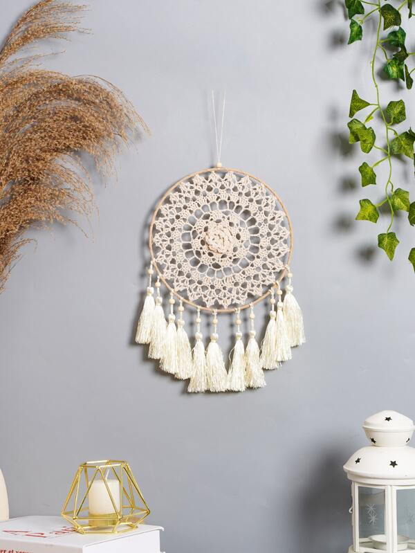 1 Stück Quaste Dekor Wandbehang, Gewobener Stoff Boho Makramee Wandbehang, für Heim Dekoration, Heim Dekoration, Zimmer Dekoration, Wand Dekoration