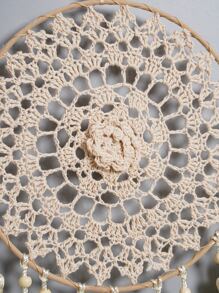 1 pièce Décoration murale avec franges, suspension murale macramé en tissu tissé de style bohème, pour la décoration de la maison, de la pièce, du mur