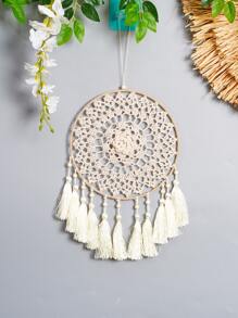 1 pièce Décoration murale avec franges, suspension murale macramé en tissu tissé de style bohème, pour la décoration de la maison, de la pièce, du mur
