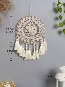 1 pièce Décoration murale avec franges, suspension murale macramé en tissu tissé de style bohème, pour la décoration de la maison, de la pièce, du mur