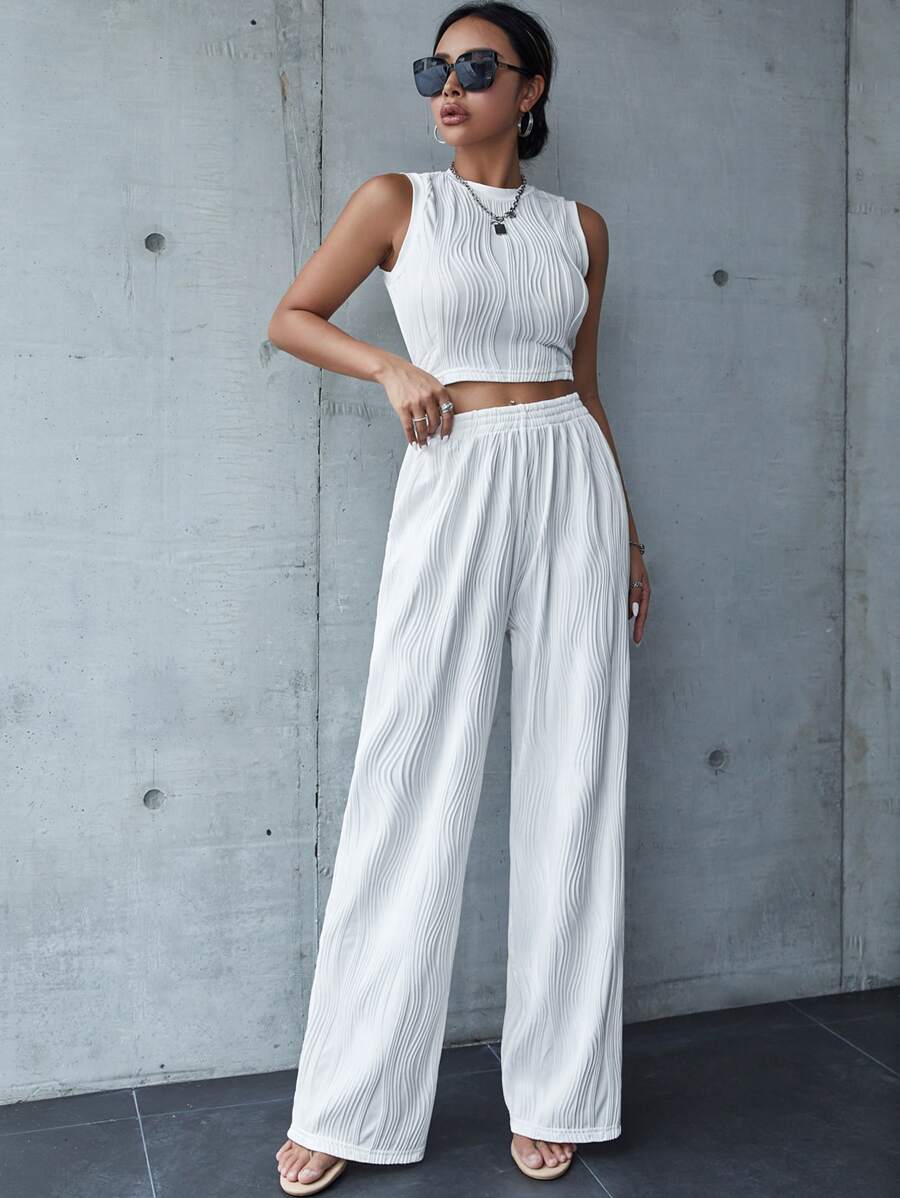 SHEIN Essnce Quần nữ màu trơn Giải trí - trắng - Xem 1