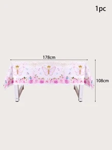 蝴蝶和雛菊圖案一次性桌布 - 彩色 - 查看 3