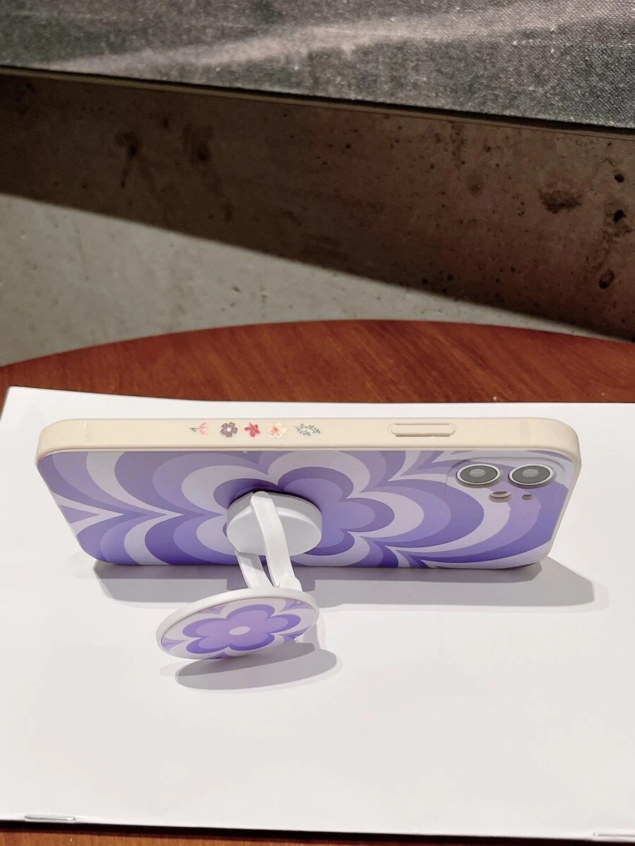 Floral Phone Case With Stand-Out Phone Grip - Multicolor - View 1