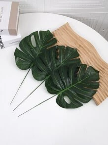 6 chiếc lá nhân tạo - màu xanh lá - Xem 2