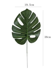6 chiếc lá nhân tạo - màu xanh lá - Xem 3
