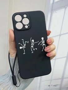 Dancing Skeleton Phone Case - Black and White - View 2