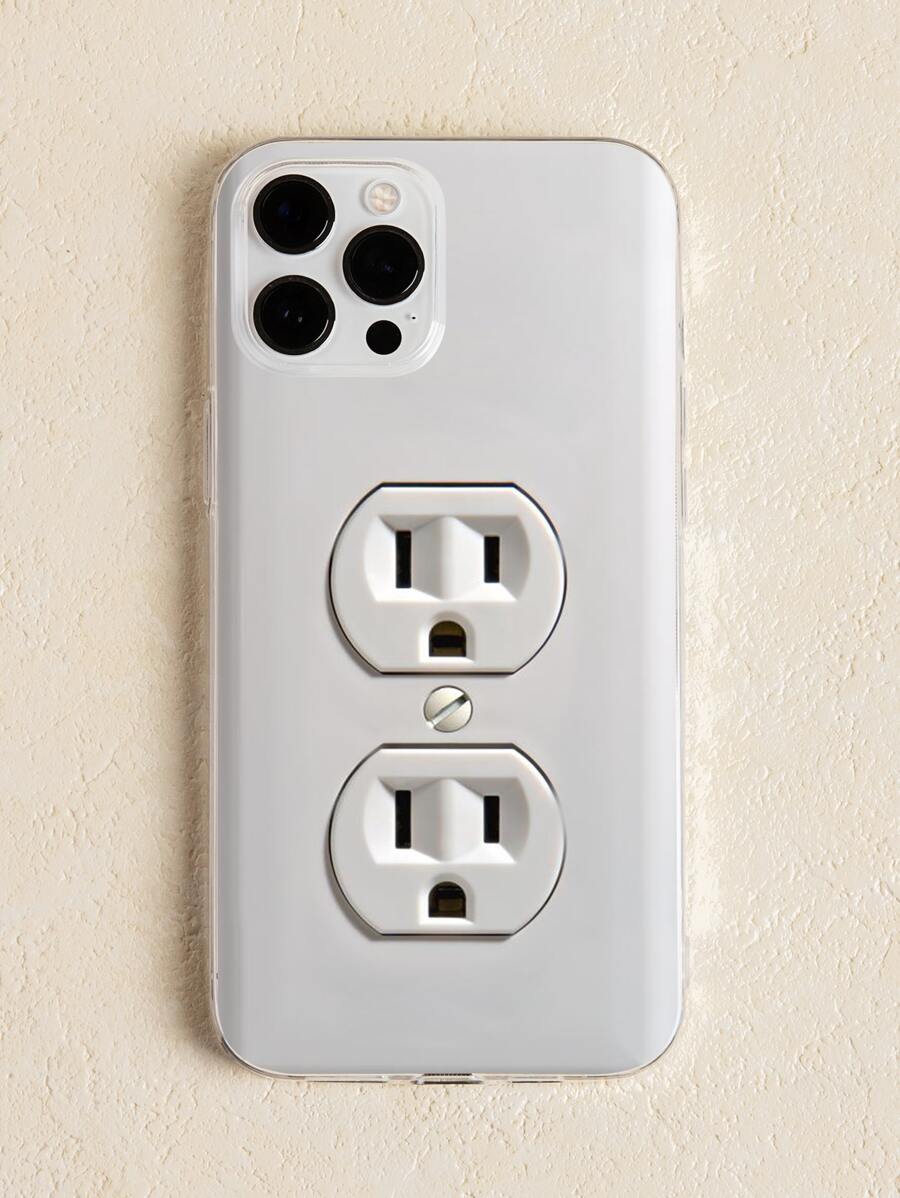 Socket Pattern Phone Case,International Version, Not The Domestic Version - White - View 1