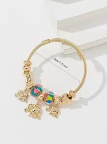 Elephant Charm Bangle - Yellow Gold - View 3