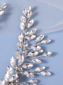 2pcs Luxury Rhinestone Hair Clips For Women, Romantic Purple Crystal Detail, Lively Pink Tone, Perfect For Party, Prom And Wedding Attire Royal Boho Tiaras Valentine's Day Accessories - Silver - View 3