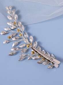 2pcs Luxury Rhinestone Hair Clips For Women, Romantic Purple Crystal Detail, Lively Pink Tone, Perfect For Party, Prom And Wedding Attire Royal Boho Tiaras Valentine's Day Accessories - Silver - View 5