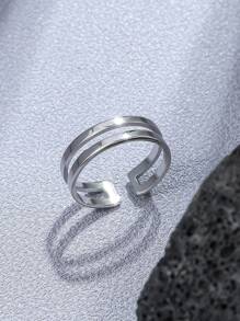 Fashionable and Popular Men Hollow Out Cuff Ring Stainless Steel for Jewelry Gift and for a Stylish Look