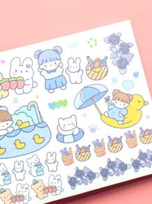 MOKA 50sheets Cartoon Graphic Sticker - Multicolor - View 3