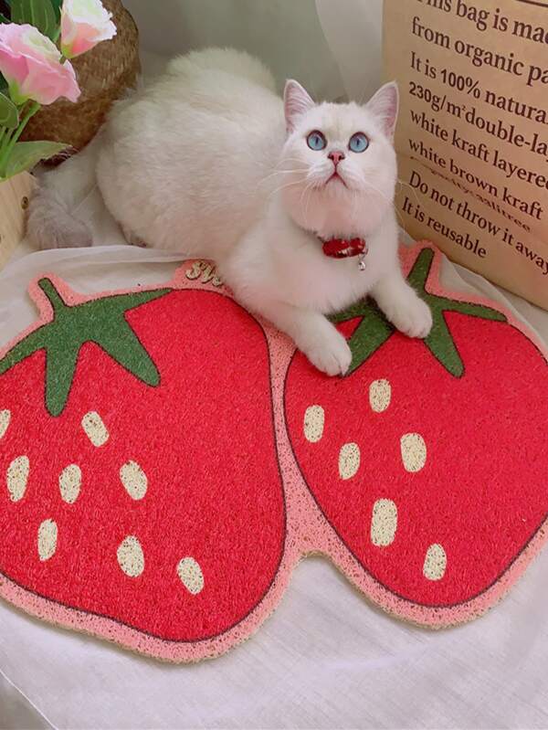 1pc Strawberry Shaped Litter Mat SHEIN USA