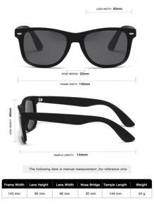 Men Rivet Detail Fashion Glasses For Summer Beach Vacation,Outdoor,Travel - Black - View 3