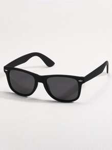 Men Rivet Detail Fashion Glasses For Summer Beach Vacation,Outdoor,Travel - Black - View 6