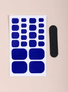 Beauty Sticker 1 tấm Nhãn dán nghệ thuật móng chân rắn & 1 dũa móng tay - Xanh đậm - Xem 2