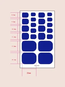 Beauty Sticker 1 tấm Nhãn dán nghệ thuật móng chân rắn & 1 dũa móng tay - Xanh đậm - Xem 3