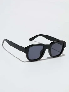 Vintage Personalized Thick Frame Sunglasses (Includes Glasses Cloth, PU Glasses Case, Glasses Rope) - Black - View 3