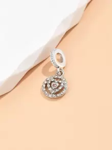 Mặt dây chuyền tự làm hình tròn trang trí bằng đá rhinestone - Nhiều màu - Xem 4