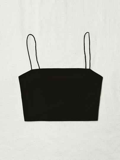 Everyssa Solid Slim Cami Crop Top