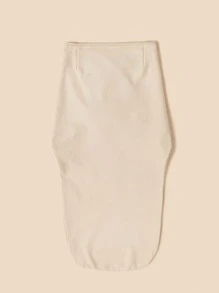 Plain Baby Swaddling Blanket - Khaki - View 11