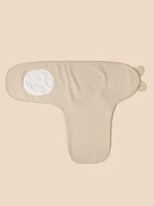 Plain Baby Swaddling Blanket - Khaki - View 10