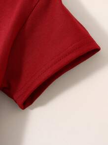 Toddler Girls Cartoon & Slogan Graphic Tee - Burgundy - View 3