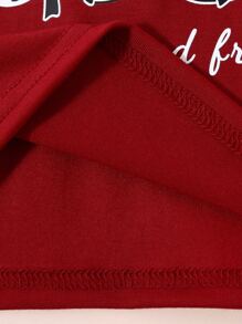 Toddler Girls Cartoon & Slogan Graphic Tee - Burgundy - View 5