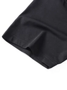 Manfinity Homme 男士字母和建筑印花休闲短袖 T 恤，适合男朋友外出 - 黑色 - 查看 3