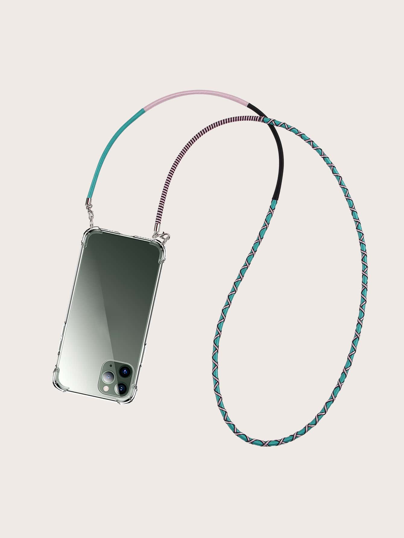 Clear Anti-fall Phone Case With Lanyard - Clear - View 1