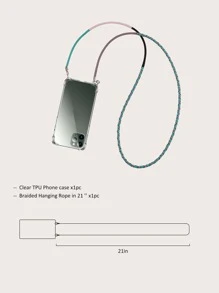 Clear Anti-fall Phone Case With Lanyard - Clear - View 3