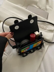 Mini Colourblock Flap Square Bag - Multicolor - View 6