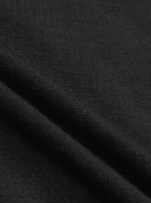 SHEIN Tops con gái lớn Tương phản Mesh Chấm bi Dễ thương - màu đen - Xem 3