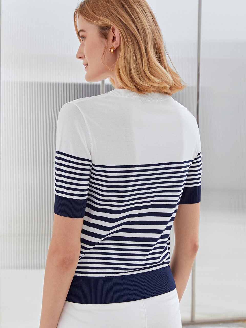 VISCOSE NAUTICAL KNIT TOP