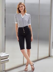 MOTF PREMIUM Shorts en mezclilla con botón - Negro - Ver 10