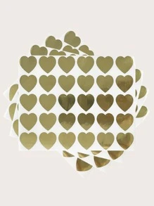 120pcs Metallic Heart Pattern Sticker Back To School - Gold - View 1