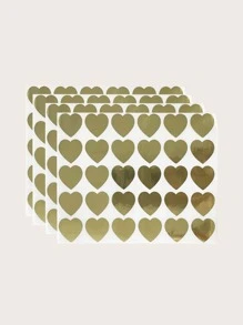 120pcs Metallic Heart Pattern Sticker Back To School - Gold - View 2