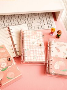 MOKA 1pc Peach Print Random Leaf Loose Notebook - Nhiều màu - Xem 1