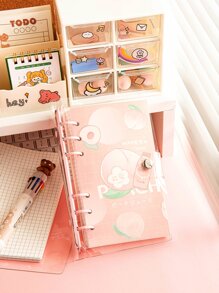 MOKA 1pc Peach Print Random Leaf Loose Notebook - Nhiều màu - Xem 5