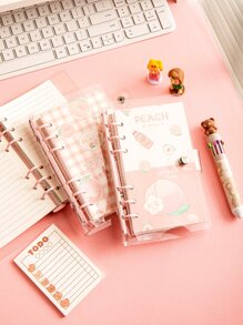 MOKA 1pc Peach Print Random Leaf Loose Notebook - Nhiều màu - Xem 6
