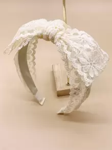 1 Băng đô nơ ren gợi cảm cho nữ, Phụ kiện tóc thanh lịch và ngọt ngào, hoàn hảo cho trang phục hàng ngày và sinh hoạt tại trường học Ngày lễ tình nhân, Băng đô, Băng đô vòng tóc - Màu be - Xem 1
