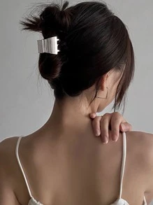 极简主义发夹，适合女孩日常使用的发型休闲街头，Y2k - 銀色 - 查看 4