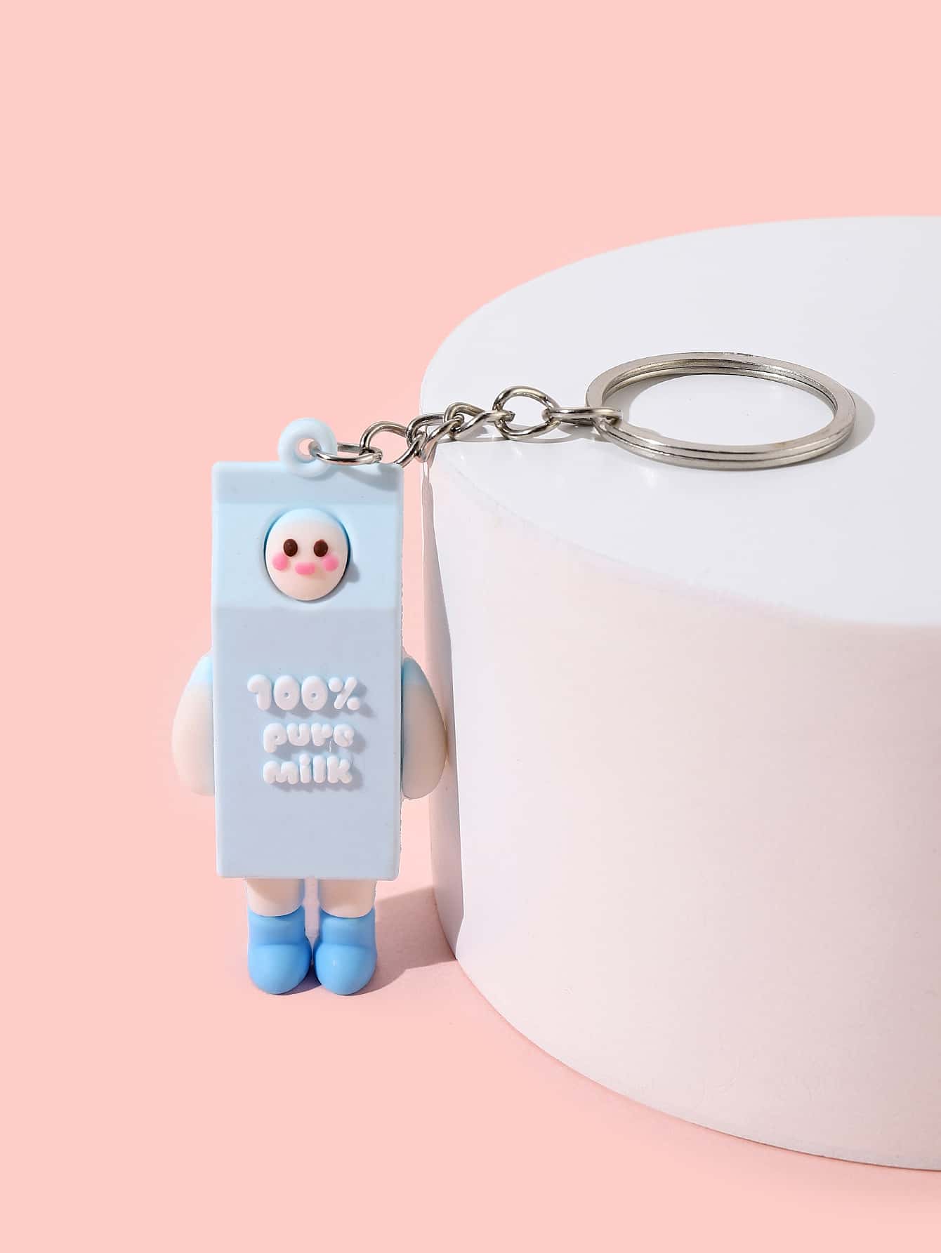 牛奶吊墜鑰匙圈 - 彩色 - 查看 1