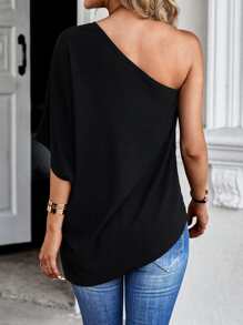 EMERY ROSE One Shoulder Dolman Sleeve Blouse