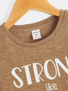 SHEIN 小男童字母圖案T恤