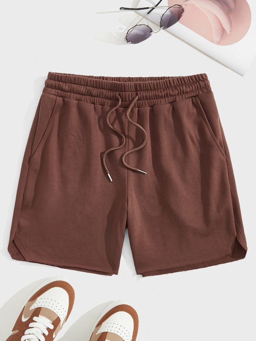 Manfinity RebelGame Men Slant Pockets Track Shorts - Rust Brown - View 1